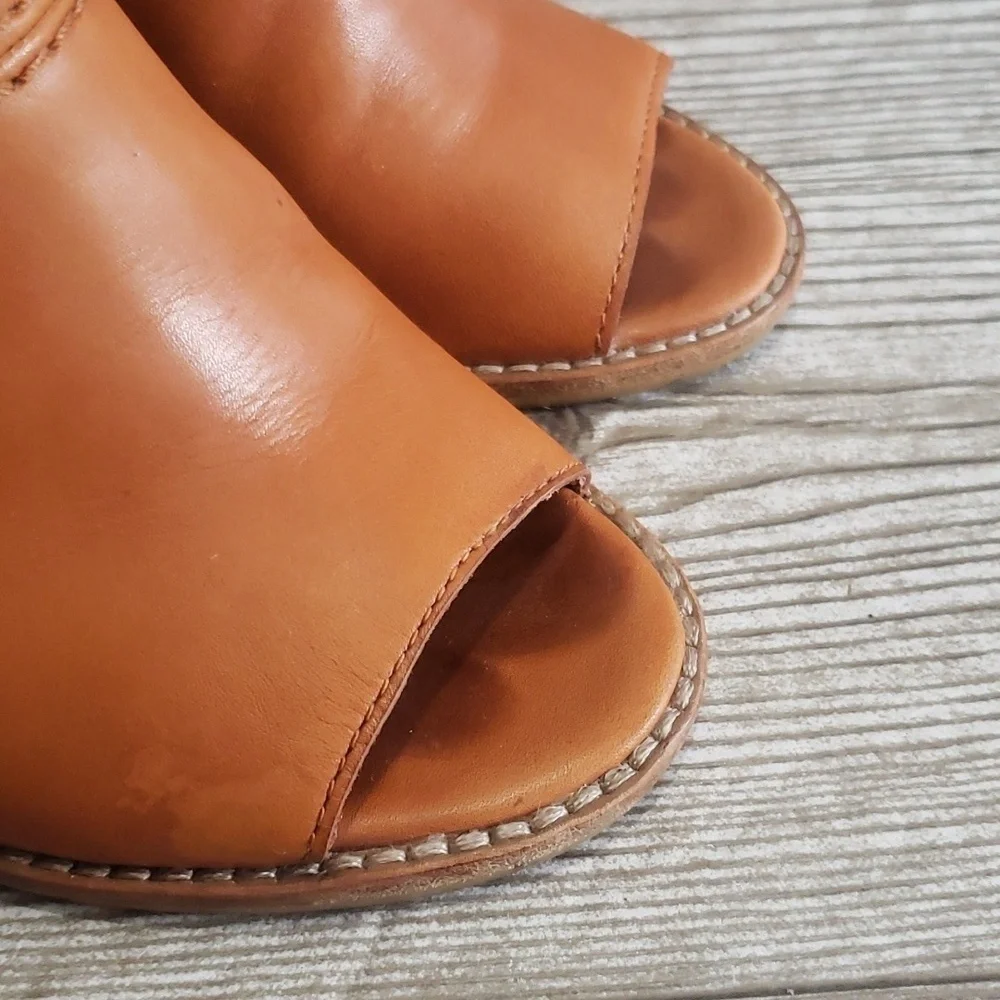 Madewell 6 brown/tan open toe feet cage heels